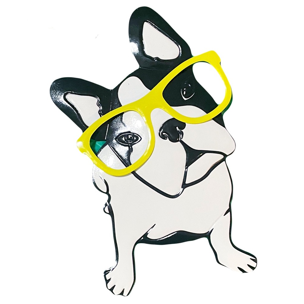Metal Hanging Wall Art ◈ Frenchie/Boston Terrier Glasses